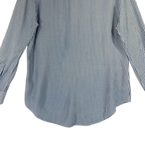 Tahari Women’s Button down blouse top Size med blue and white - Picture 6 of 14